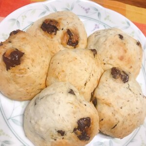 ホットケーキｍｉｘで作る！チョコバナナスコーン♪